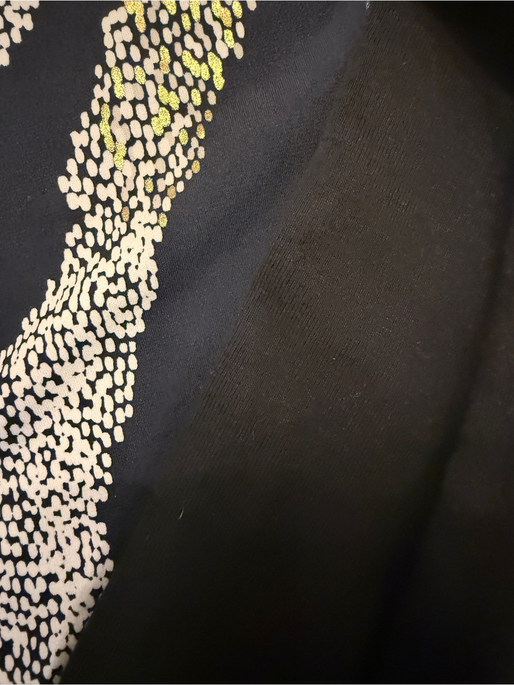JM Collection navy, silver and gold Patterned Zip-Front Top - Picture 7 of 8